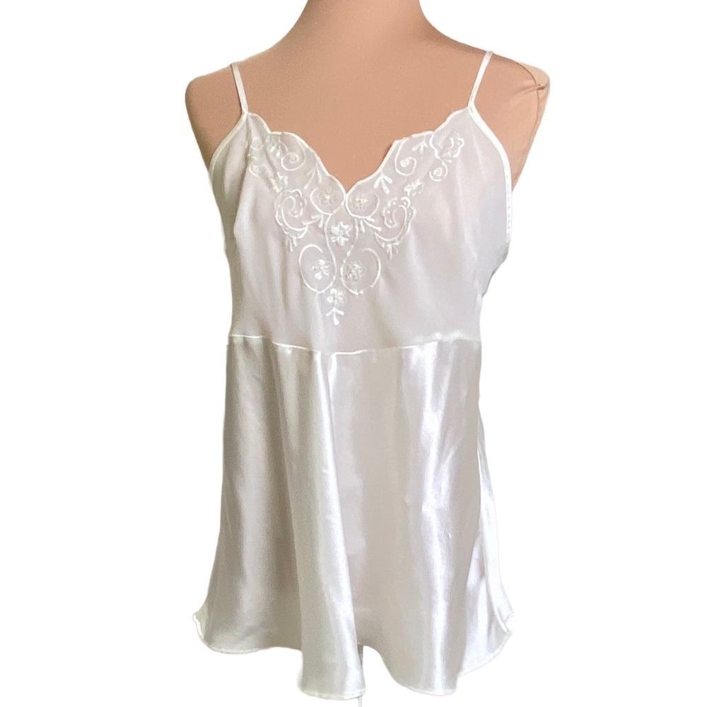 Vintage Night Chemise Large Embellished Silky Sequins Beads Embroidered